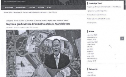 Мета напада позната, а не и ко је одговорни уредник сајта „arandjelovac.com“?