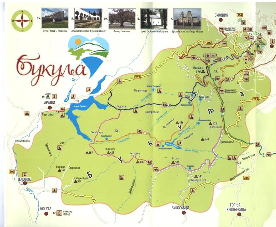 Мапа Букуље, из књиге Александра Аце Млинковића „Планина Букуља“