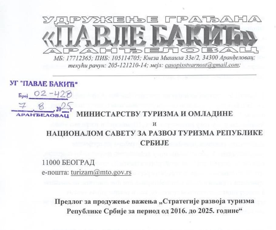 Заглавље дописа