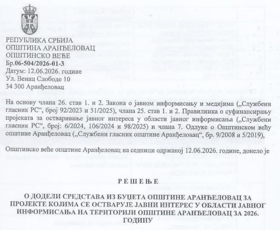 Заглавље решења