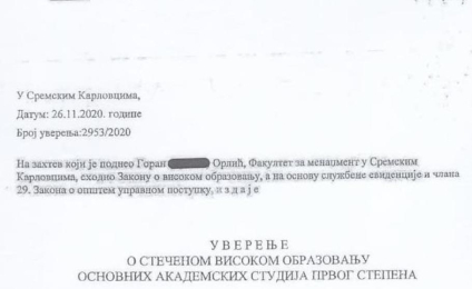 Горан Орлић у лавиринту диплома